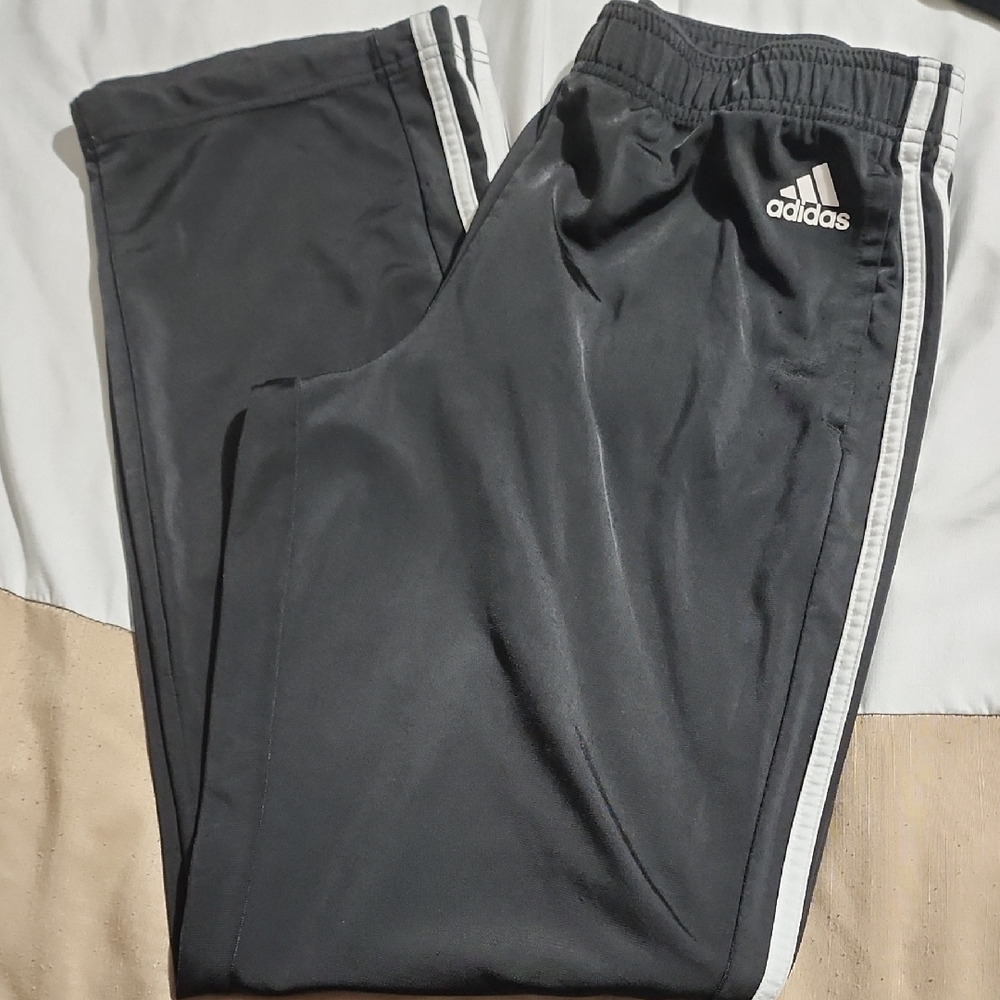 Adidas Womens Charcoal Joggers with White Stripes
